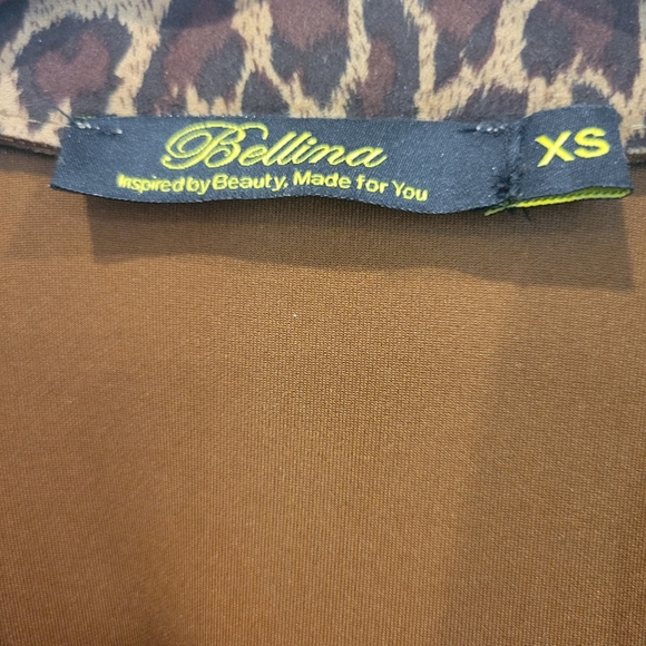 Bellini Fashion Faux Suede Leopard Print Long Jacket XS - Picture 2 of 8